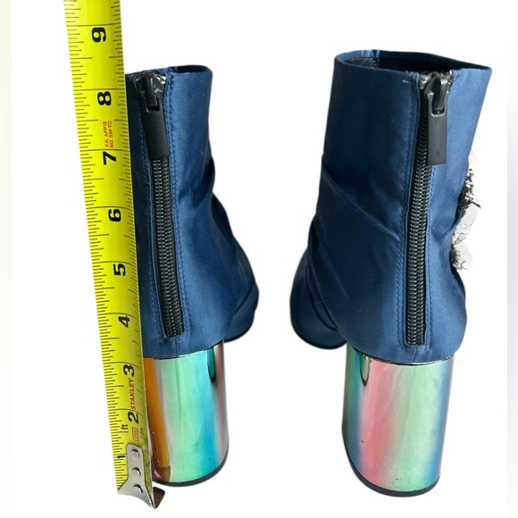 ZARA Bejewelled Satin Ankle Boots - Picture 4 of 5